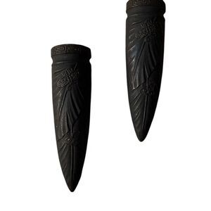 VTG Set Of 2 HANGING WALL POCKET BUTTERFLY VASES FLORAL Stamped MADE IN JAPAN